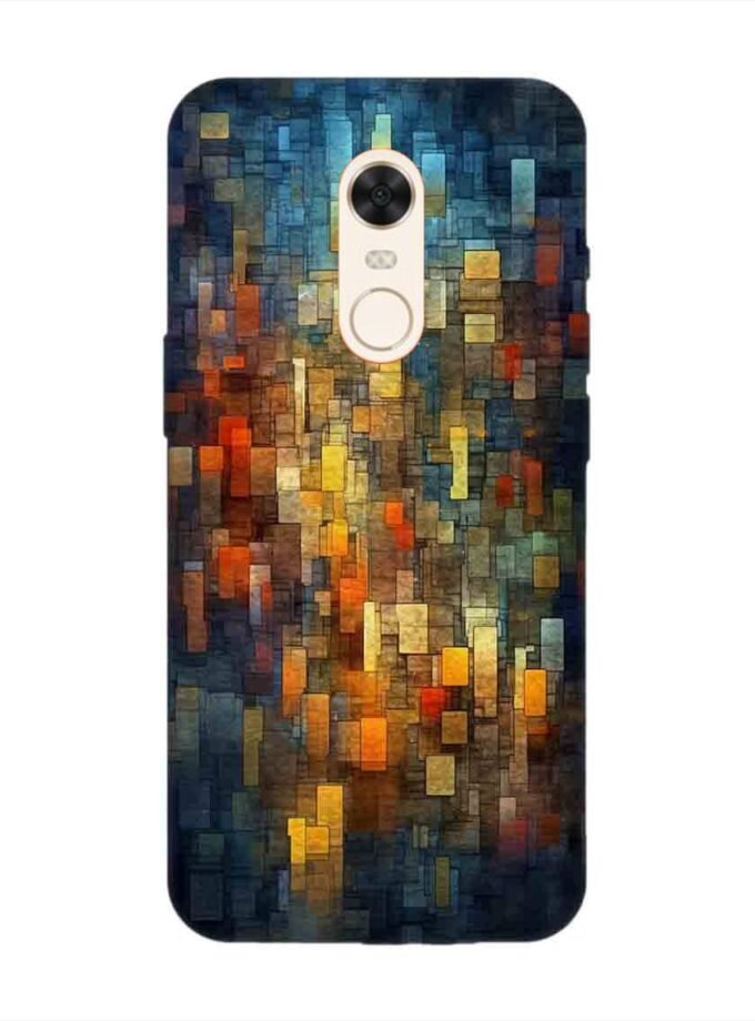 Custom Printed Case Cover for Xiaomi Redmi Note 4 Close Up Colorful Mosaic Squares Shapes