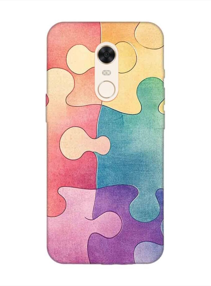Custom Printed Case Cover for Xiaomi Redmi Note 4 Close Up Colorful Puzzle Piece With One Missing