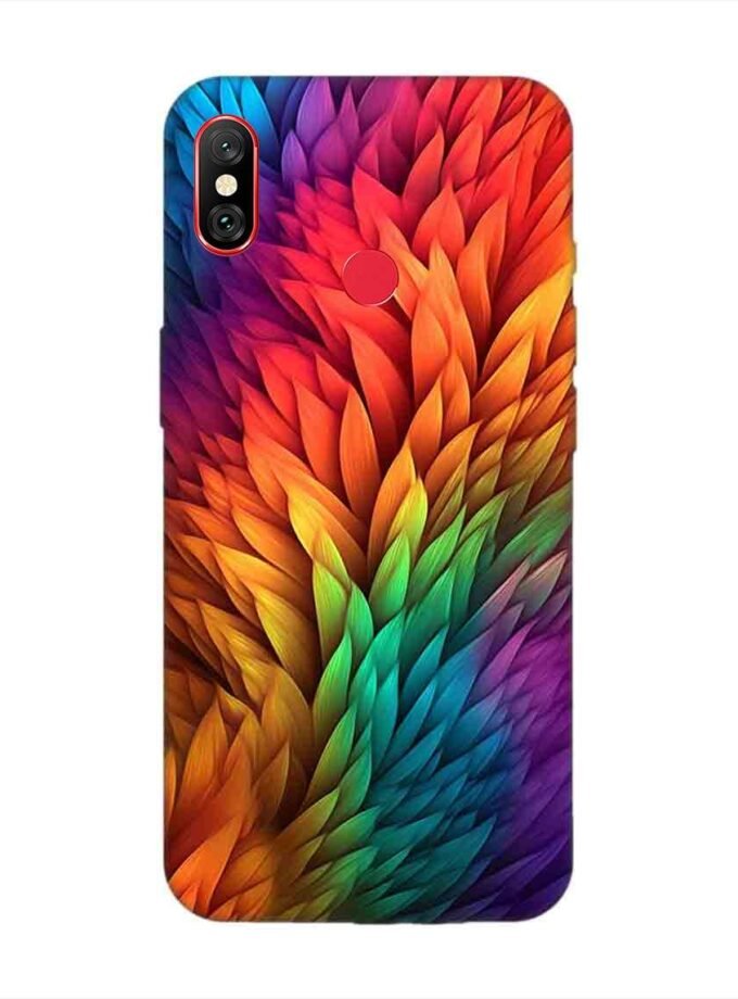 Custom Printed Case Cover for Xiaomi Redmi Note 5 Pro Close Up Colorful Flower With Many Leaves