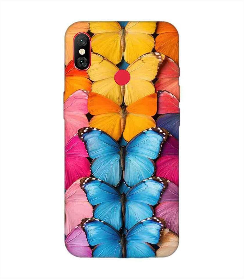 Custom Printed Case Cover for Xiaomi Redmi Note 5 Pro Closeup Colorful Butterfly Collection Display