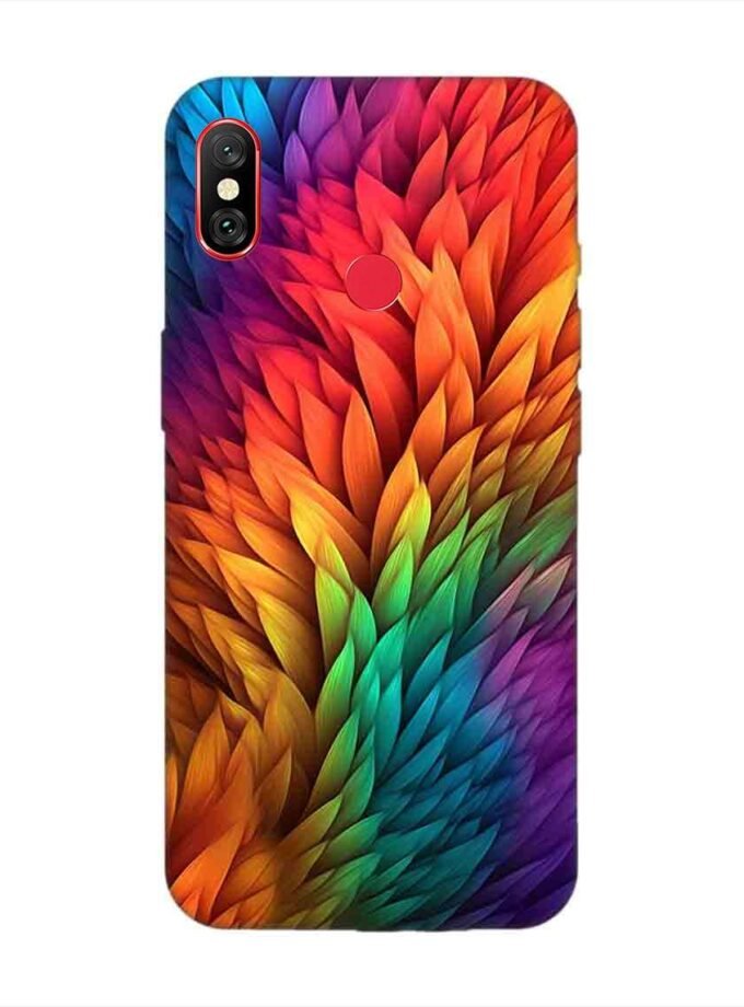 Custom Printed Case Cover for Xiaomi Redmi Note 6 Pro Close Up Colorful Flower With Many Leaves