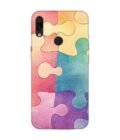 Custom Printed Case Cover for Xiaomi Redmi Note 7 Pro Close Up Colorful Puzzle Piece With One Missing