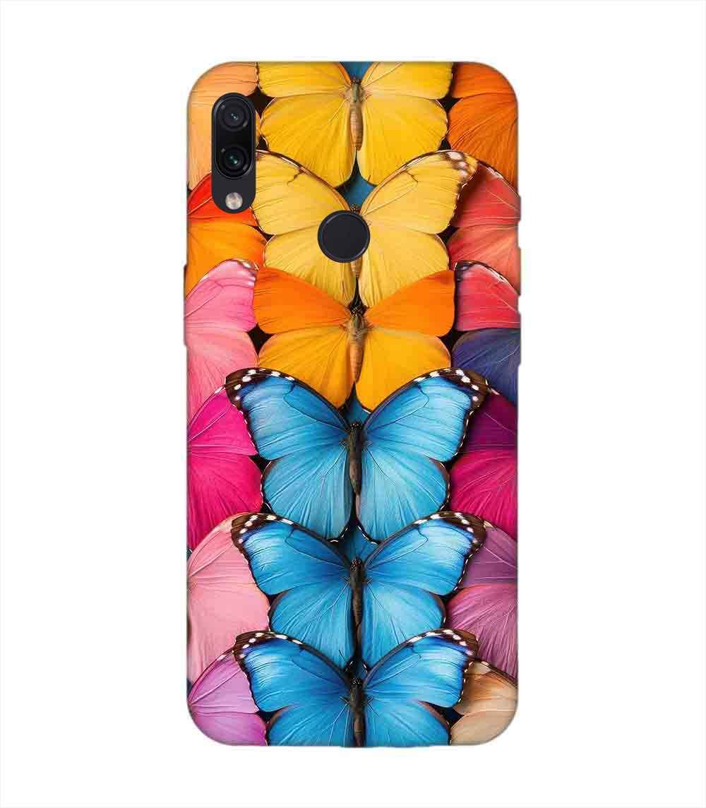 Custom Printed Case Cover for Xiaomi Redmi Note 7S Closeup Colorful Butterfly Collection Display