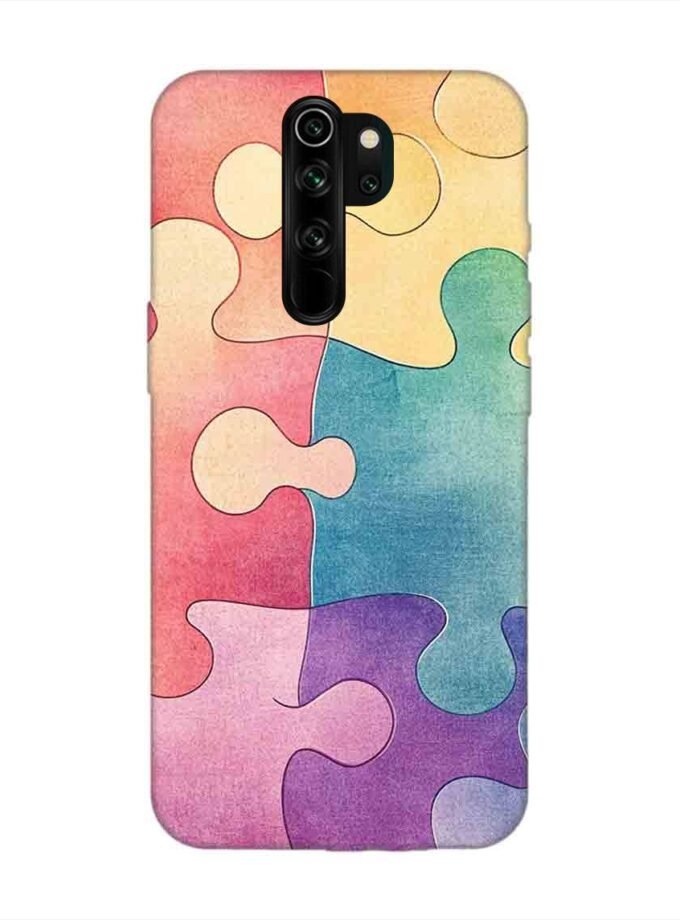 Custom Printed Case Cover for Xiaomi Redmi Note 8 Pro Close Up Colorful Puzzle Piece With One Missing