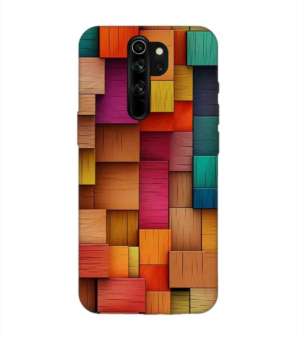 Custom Printed Case Cover for Xiaomi Redmi Note 8 Pro Close Up Colorful Wooden Wall With Lot Different Colors