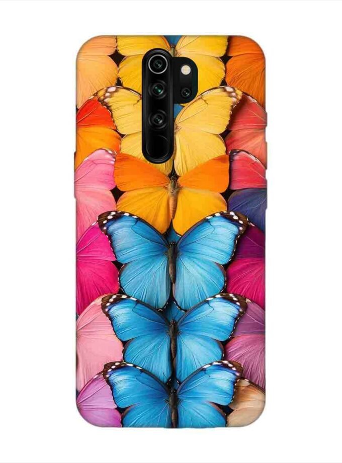 Custom Printed Case Cover for Xiaomi Redmi Note 8 Pro Closeup Colorful Butterfly Collection Display