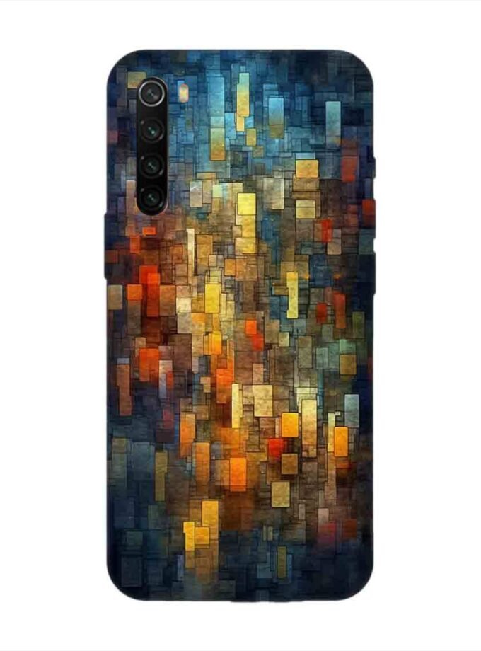 Custom Printed Case Cover for Xiaomi Redmi Note 8 Close Up Colorful Mosaic Squares Shapes