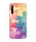 Custom Printed Case Cover for Xiaomi Redmi Note 8 Close Up Colorful Puzzle Piece With One Missing
