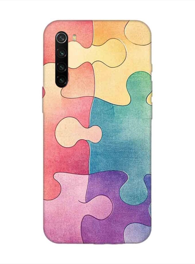 Custom Printed Case Cover for Xiaomi Redmi Note 8 Close Up Colorful Puzzle Piece With One Missing