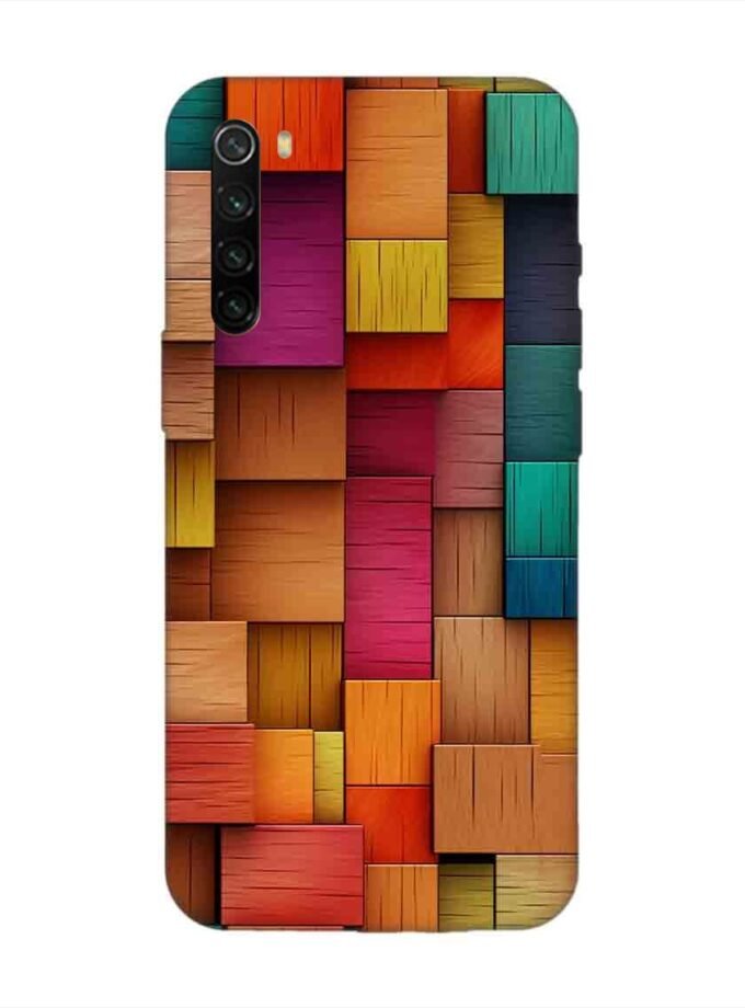Custom Printed Case Cover for Xiaomi Redmi Note 8 Close Up Colorful Wooden Wall With Lot Different Colors