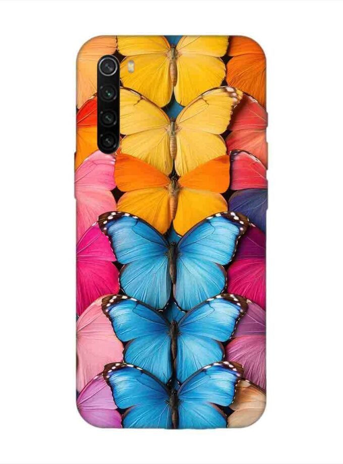 Custom Printed Case Cover for Xiaomi Redmi Note 8 Closeup Colorful Butterfly Collection Display