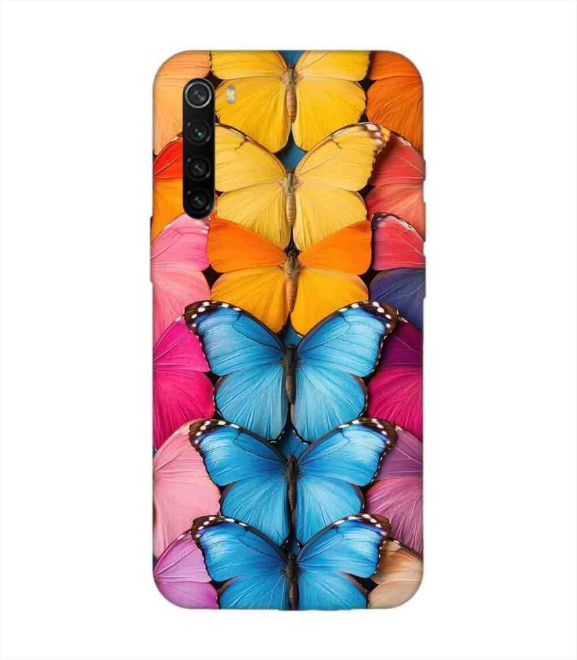 Custom Printed Case Cover for Xiaomi Redmi Note 8 Closeup Colorful Butterfly Collection Display