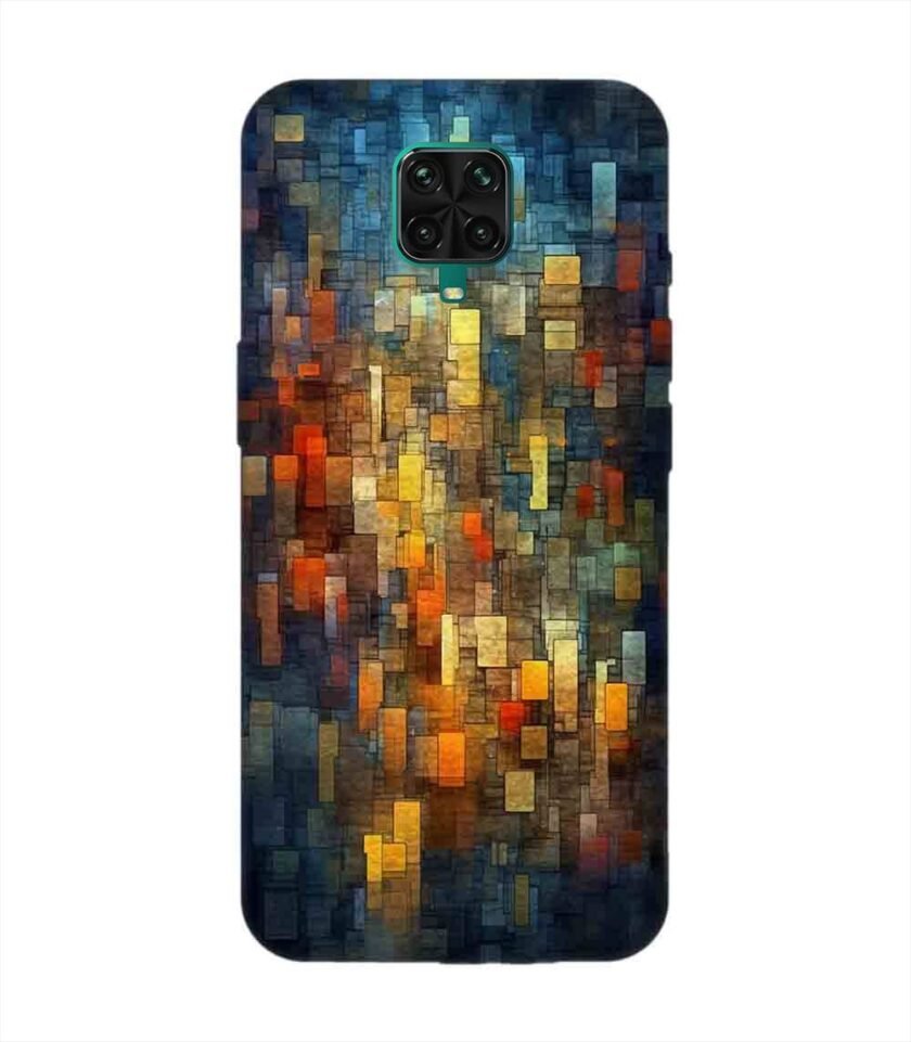Custom Printed Case Cover for Xiaomi Redmi Note 9 Pro Max Close Up Colorful Mosaic Squares Shapes