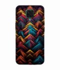 Custom Printed Case Cover for Xiaomi Redmi Note 9 Pro Max Close Up Colorful Pattern Triangles Black Background
