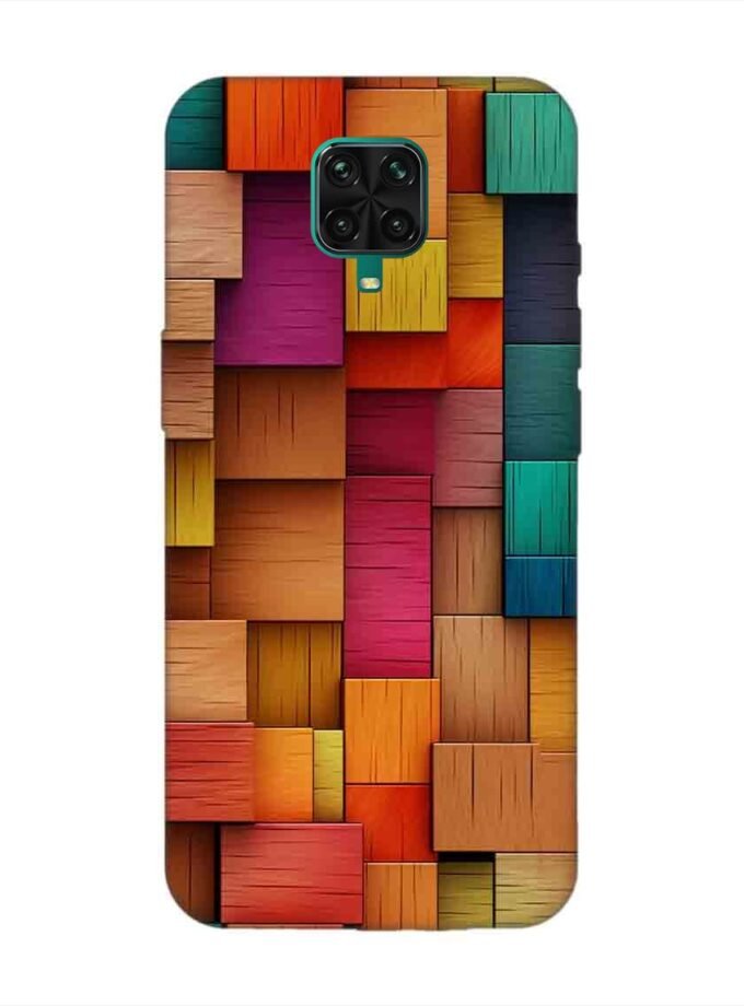 Custom Printed Case Cover for Xiaomi Redmi Note 9 Pro Max Close Up Colorful Wooden Wall With Lot Different Colors