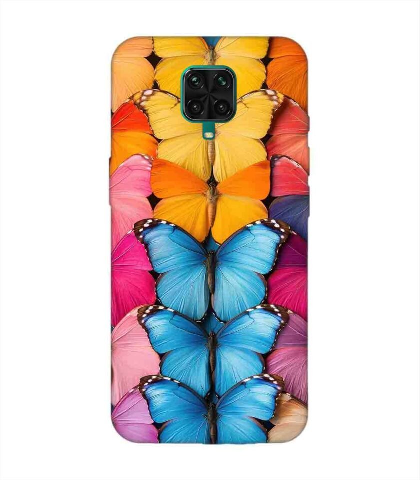 Custom Printed Case Cover for Xiaomi Redmi Note 9 Pro Max Closeup Colorful Butterfly Collection Display