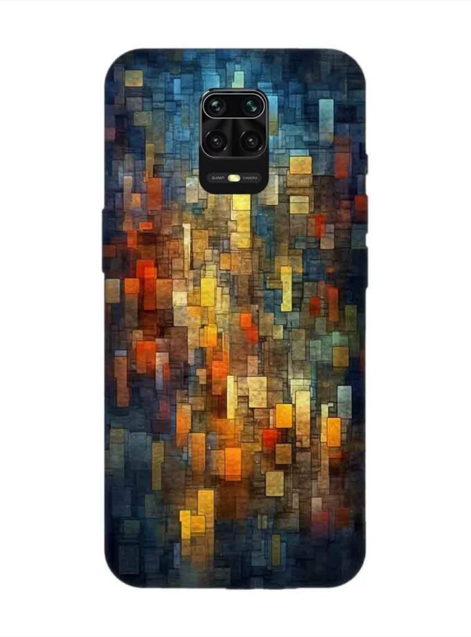 Custom Printed Case Cover for Xiaomi Redmi Note 9 Pro Close Up Colorful Mosaic Squares Shapes