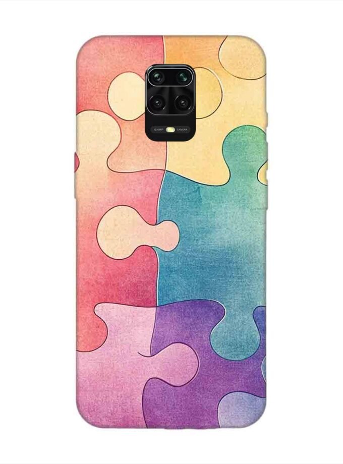 Custom Printed Case Cover for Xiaomi Redmi Note 9 Pro Close Up Colorful Puzzle Piece With One Missing