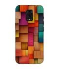 Custom Printed Case Cover for Xiaomi Redmi Note 9 Pro Close Up Colorful Wooden Wall With Lot Different Colors