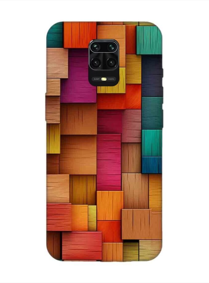 Custom Printed Case Cover for Xiaomi Redmi Note 9 Pro Close Up Colorful Wooden Wall With Lot Different Colors