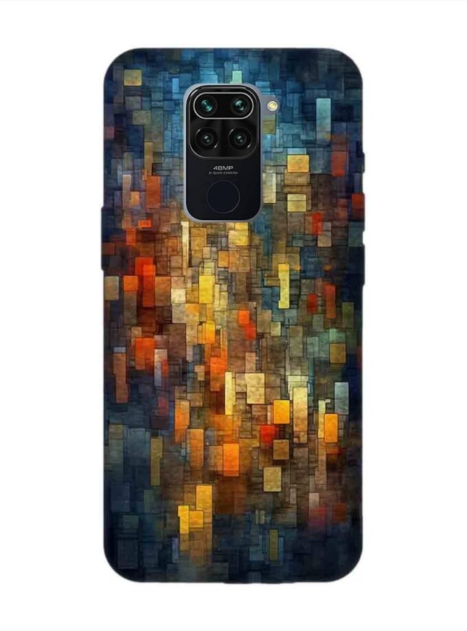 Custom Printed Case Cover for Xiaomi Redmi Note 9 Close Up Colorful Mosaic Squares Shapes