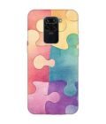 Custom Printed Case Cover for Xiaomi Redmi Note 9 Close Up Colorful Puzzle Piece With One Missing