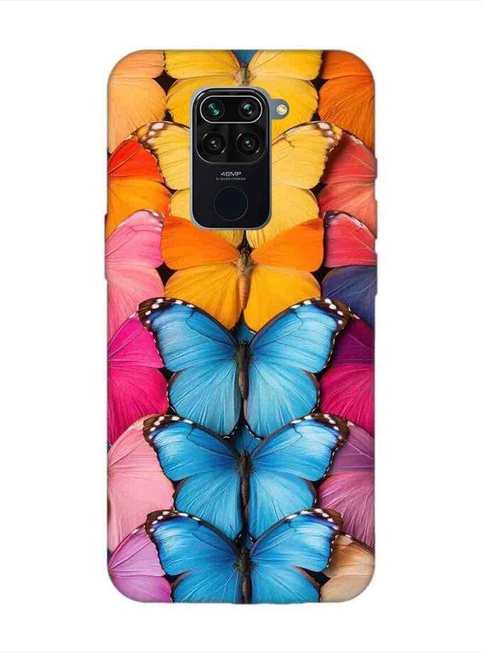 Custom Printed Case Cover for Xiaomi Redmi Note 9 Closeup Colorful Butterfly Collection Display
