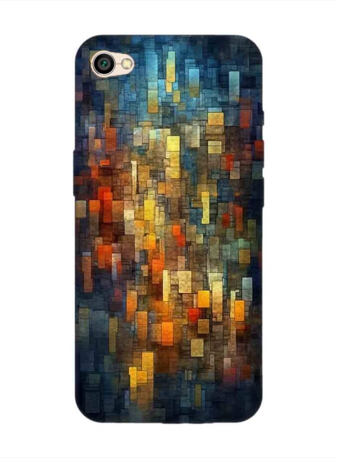 Custom Printed Case Cover for Xiaomi Redmi Y1 Lite Close Up Colorful Mosaic Squares Shapes