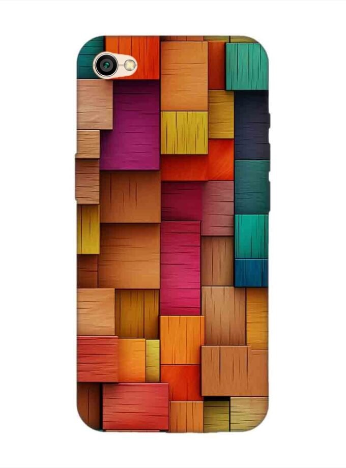 Custom Printed Case Cover for Xiaomi Redmi Y1 Lite Close Up Colorful Wooden Wall With Lot Different Colors