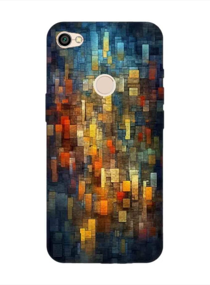 Custom Printed Case Cover for Xiaomi Redmi Y1 Close Up Colorful Mosaic Squares Shapes