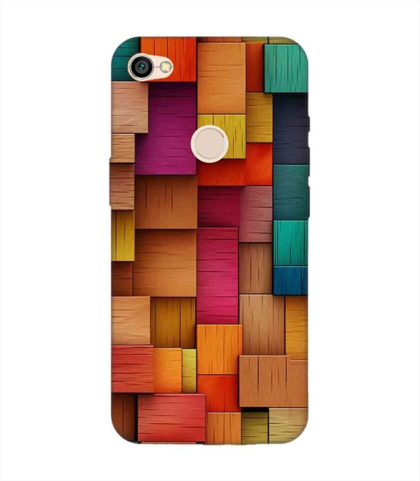 Custom Printed Case Cover for Xiaomi Redmi Y1 Close Up Colorful Wooden Wall With Lot Different Colors